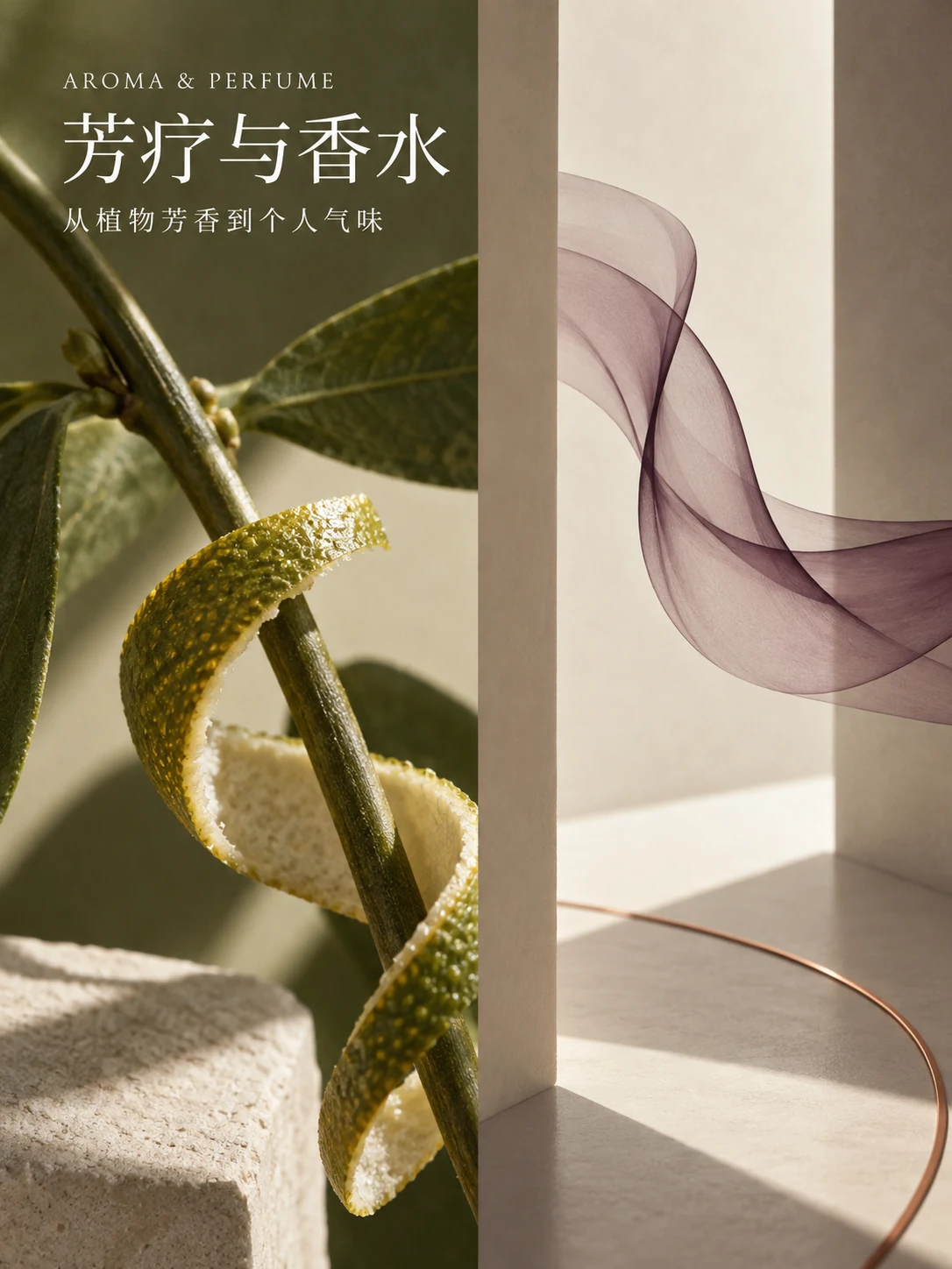 植物芳疗与普通香水的气味对照排版